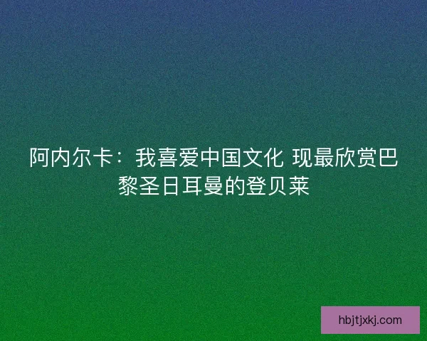 阿内尔卡:我喜爱中国文化 现最欣赏巴黎圣日耳曼的登贝莱 阿内尔卡:我喜爱中国文化 现最欣赏巴黎圣日耳曼的登贝莱