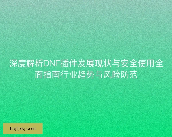 深度解析DNF插件发展现状与安全使用全面指南行业趋势与风险防范