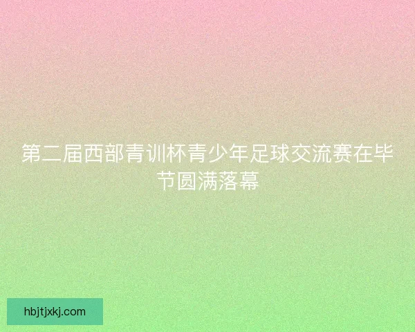 第二届西部青训杯青少年足球交流赛在毕节圆满落幕 第二届西部青训杯青少年足球交流赛在毕节圆满落幕