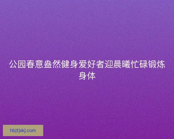 公园春意盎然健身爱好者迎晨曦忙碌锻炼身体