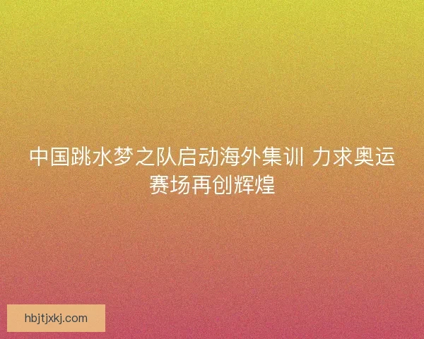中国跳水梦之队启动海外集训 力求奥运赛场再创辉煌 中国跳水梦之队启动海外集训 力求奥运赛场再创辉煌